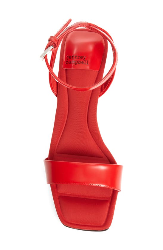 Jeffrey Campbell Evoke Kitten Heel Ankle Strap Sandal In Red Box | ModeSens