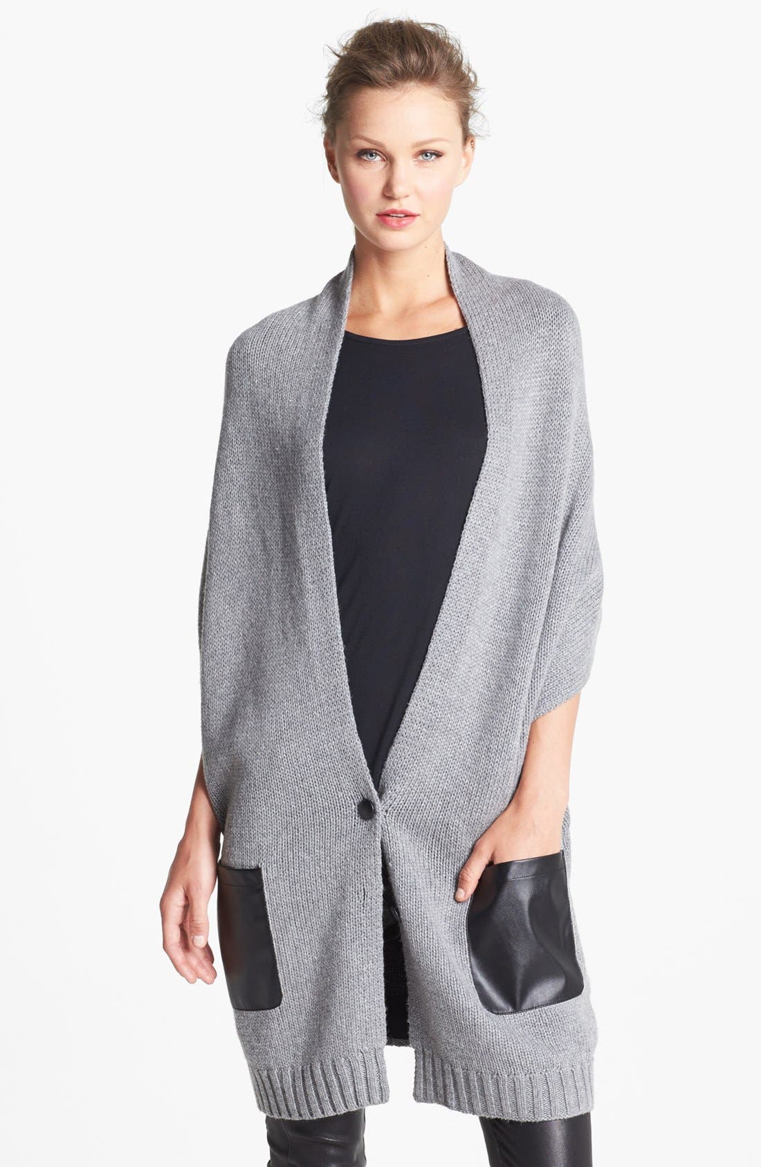 Nordstrom Knit Vest With Faux Leather Pockets Nordstrom