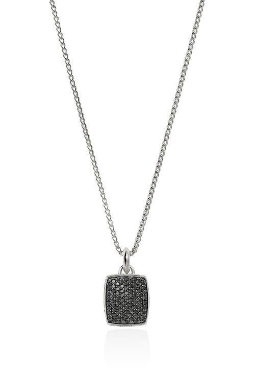 Shop John Hardy Tag Necklace, Sterling Silver, Gemstones In Silver/black Saphire