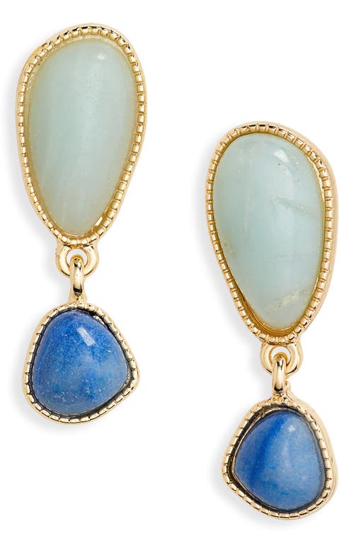 Nordstrom Semiprecious Stone Drop Earrings in Amazonite- Blue- Gold