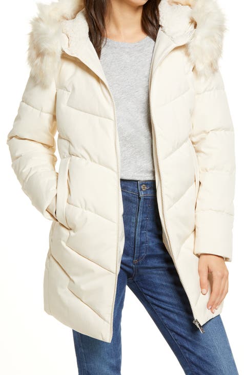 Women S Beige Fur Faux Coats, Laundry Faux Fur Lined Coat Plus Size Canada