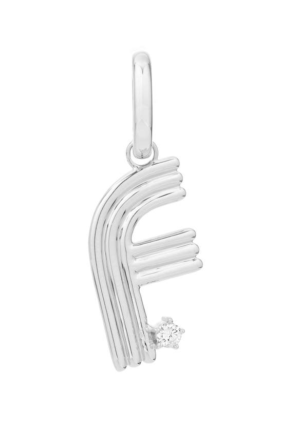 Shop Adina Reyter Groovy Letter Charm Pendant In Silver - F