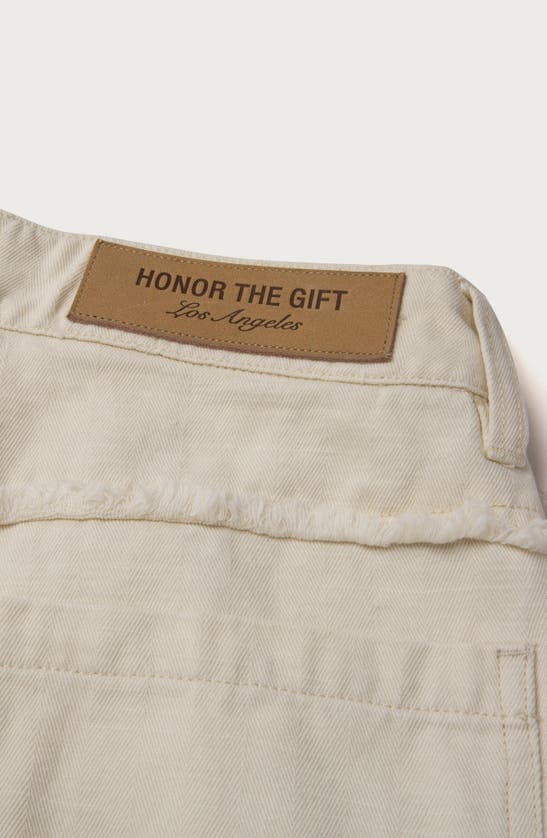 Shop Honor The Gift Herringbone Twill Wide Leg Pants In Bone