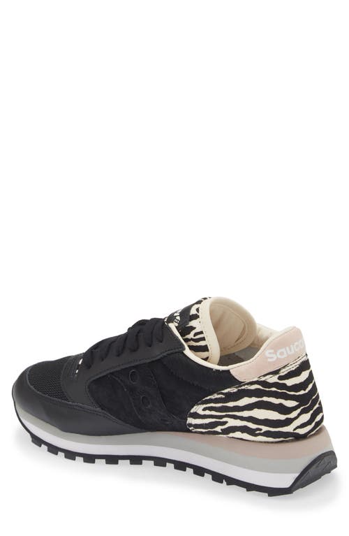 Shop Saucony Jazz Triple Genuine Calf Hair Sneaker In Black/zebra