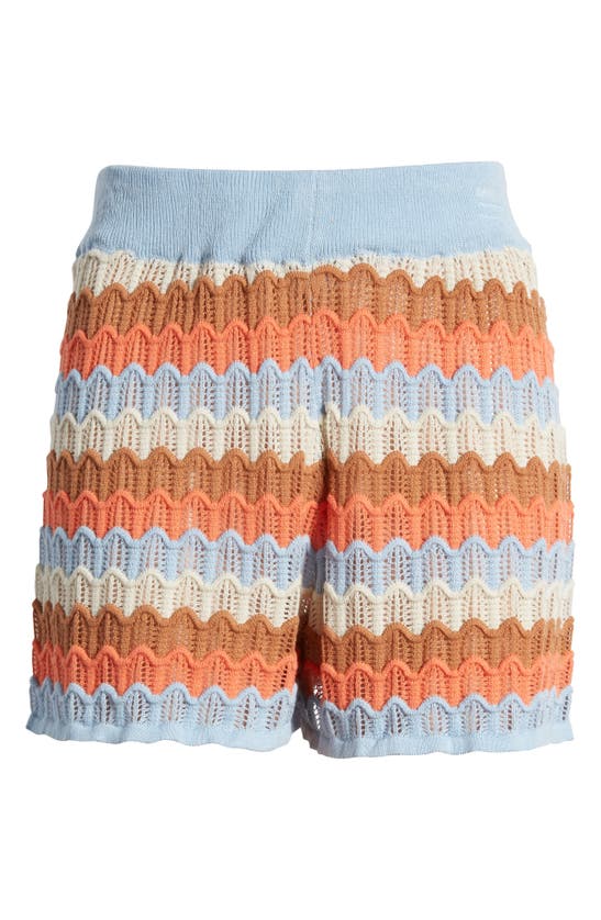 Shop Rip Curl Santorini Sun Pointelle Stitch Sweater Shorts In Multi Color Red
