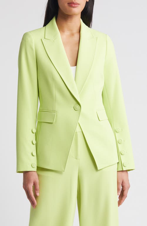 Shop Tahari Asl One-button Blazer In Lime