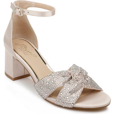 Jewel Badgley Mischka Nicollete Embellished Sandal- Ivory