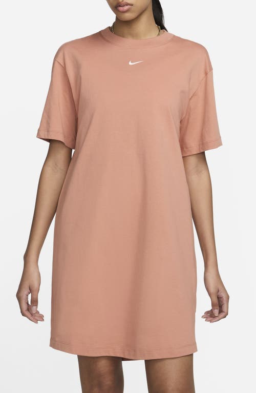 Nike Sportswear Essential T-shirt Dress In Terra Blush/sail