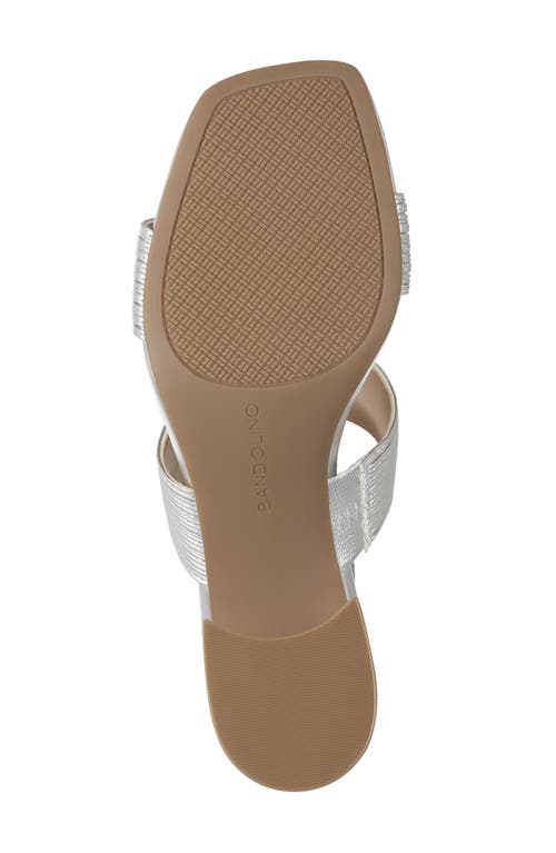 Bandolino Merily3 Womens Laceless Woven Mule Sandals In Silver