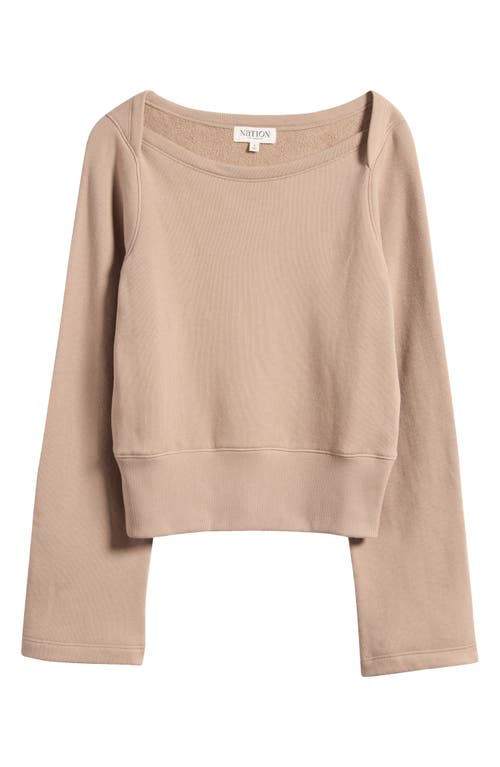 Nation Ltd Darlene Cotton Sweatshirt In Mushroom