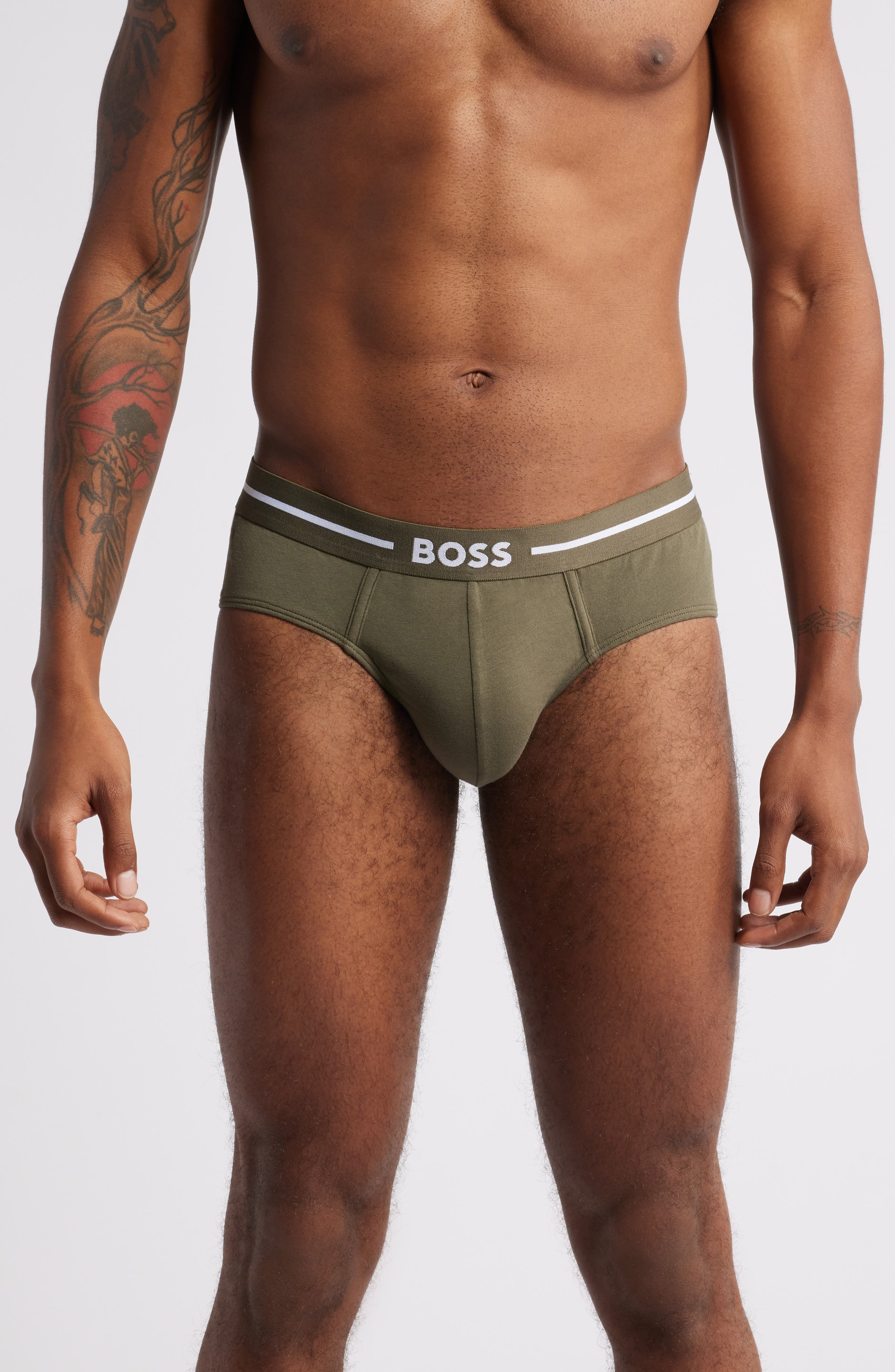 BOSS Assorted 3-Pack Stretch Cotton Briefs in Red/navy/green Cover