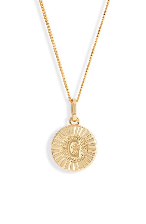 Bracha Initial Medallion Pendant Necklace in Gold - G