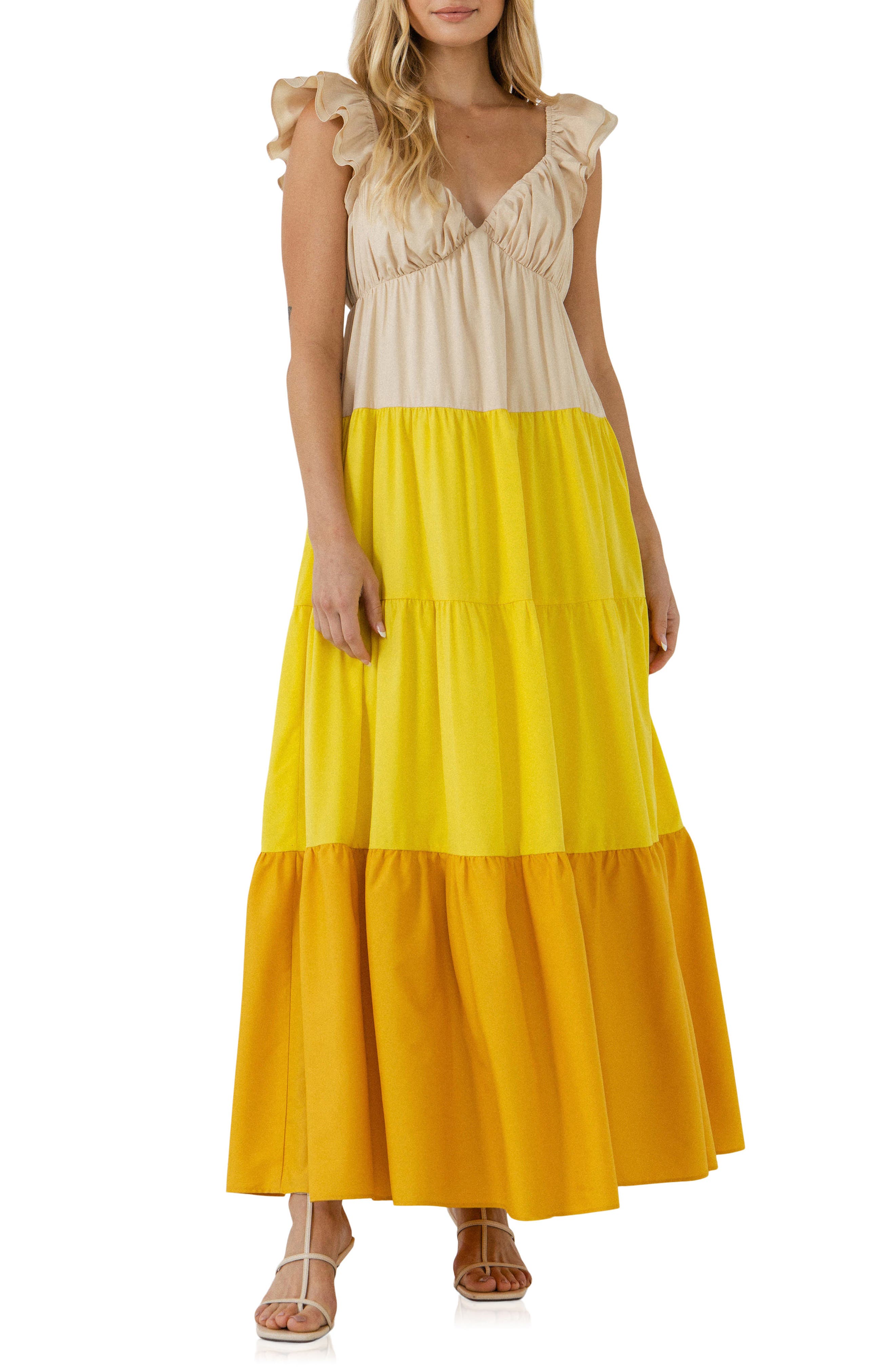 nordstrom yellow maxi dress