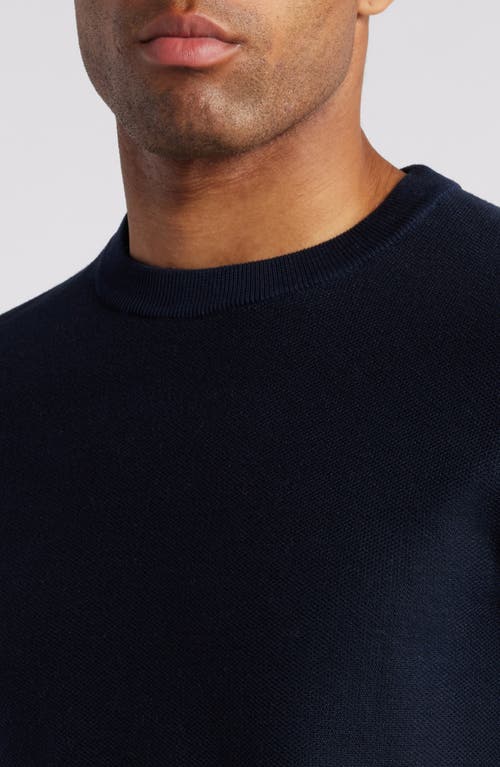 Shop Hugo Boss Boss Tantino Cotton Blend Crewneck Top In Dark Blue