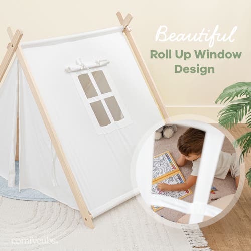 Comfy Cubs Kids Play Tent In Natural Wood