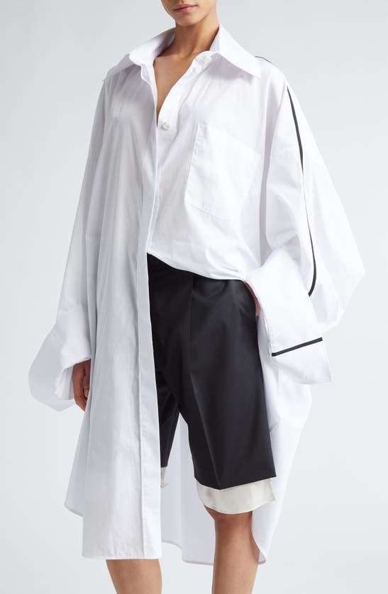 Shop Peter Do Oversize Button-up Coat Shirt In White