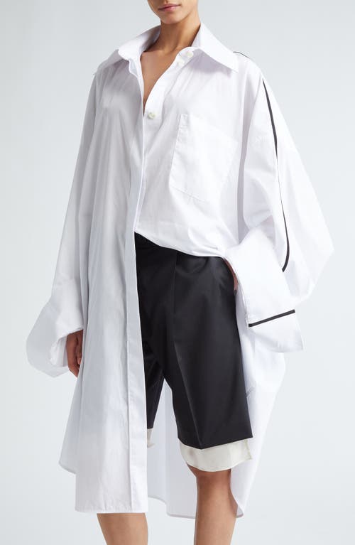 Peter Do Oversize Button-Up Coat Shirt in White at Nordstrom