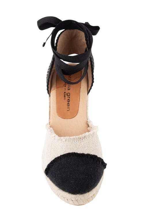 Patricia Green Elle Cap Toe Ankle Tie Espadrille In Natural/black