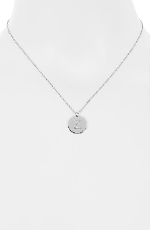Meshmerise Initial Disc Pendant Necklace In White-z