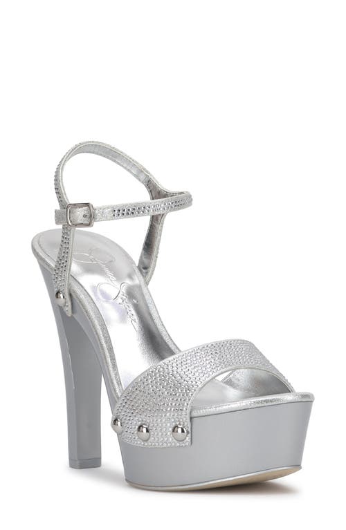 Shop Jessica Simpson Calenta Ankle Strap Platform Sandal In Silver