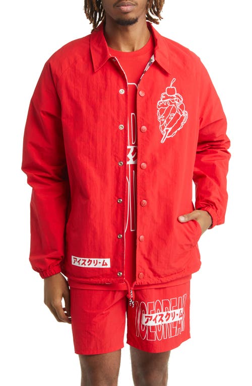 ICE CREAM Vivid Reversible Jacket in True Red