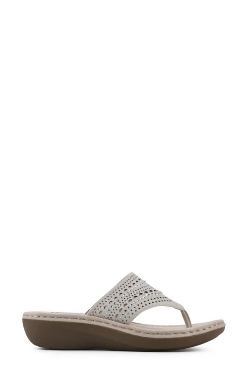 Cliffs By White Mountain Compact Womens Faux Leather Perforated Slide Sandals In White/nubuck