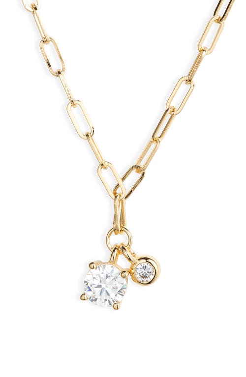 Nordstrom Demi Fine Paper Clip Charm Necklace in 14K Gold Plated at Nordstrom