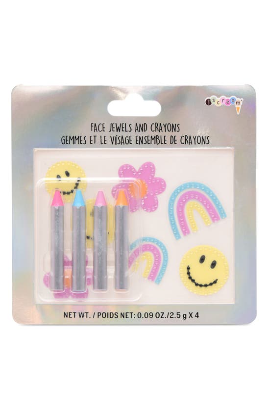 Shop Iscream Kids' Face Stickers & Face Paint Crayons Set In Yellow Multi