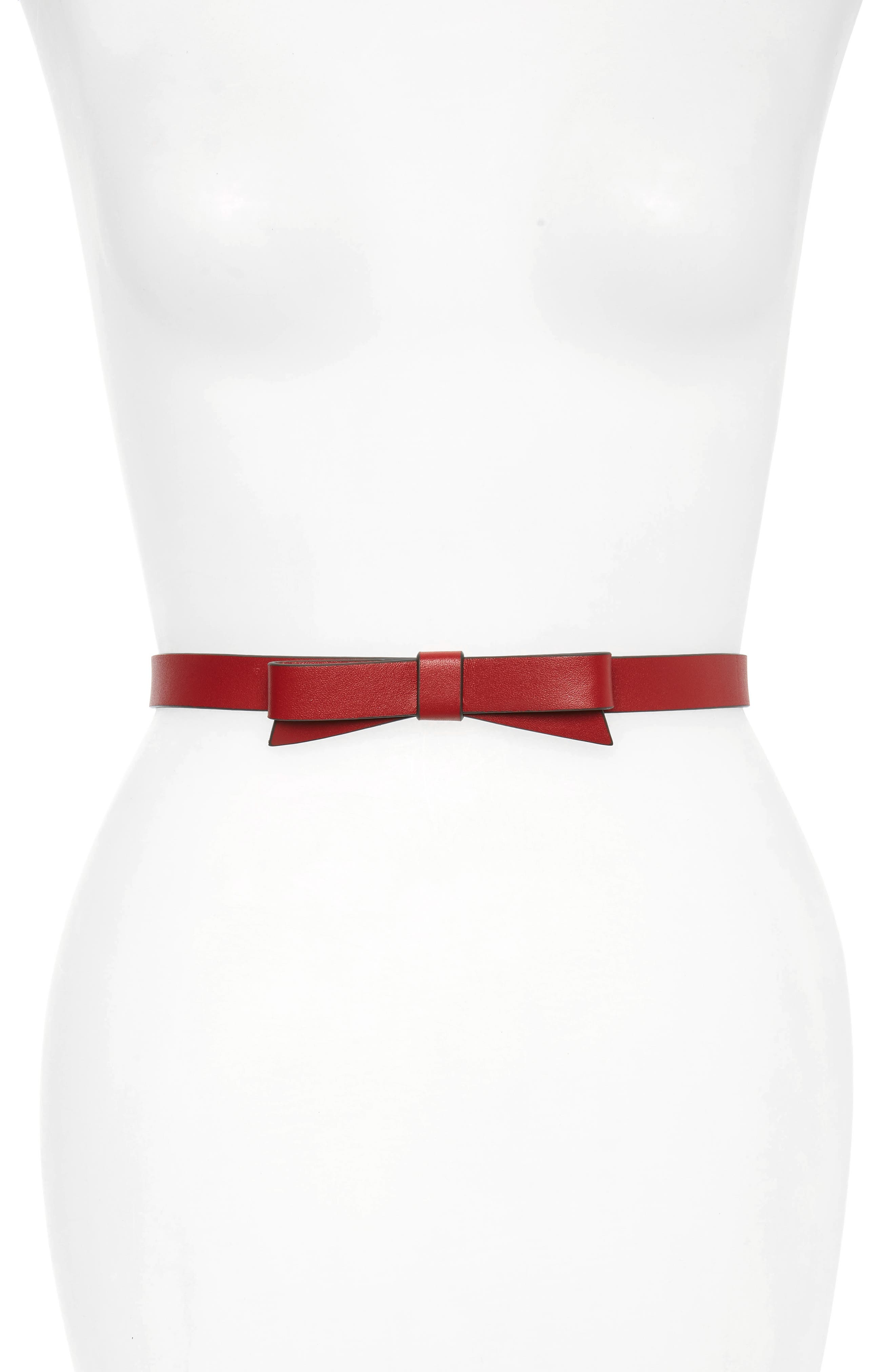 Kate Spade New York Smooth Bow Belt, Heirloom Red