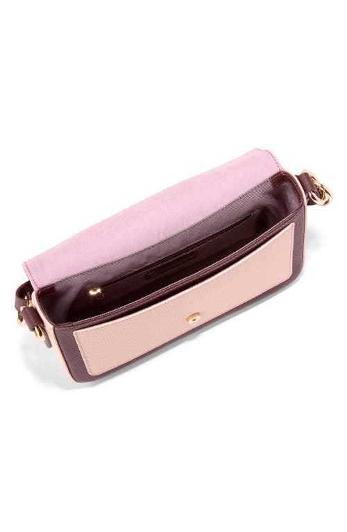 Shop Cole Haan Mini Leather Shoulder Bag In Ivory/cameo Rose/pink