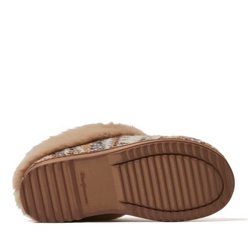 Dearfoams Women's Hannah Festive Knit Clog Slippers In Latte