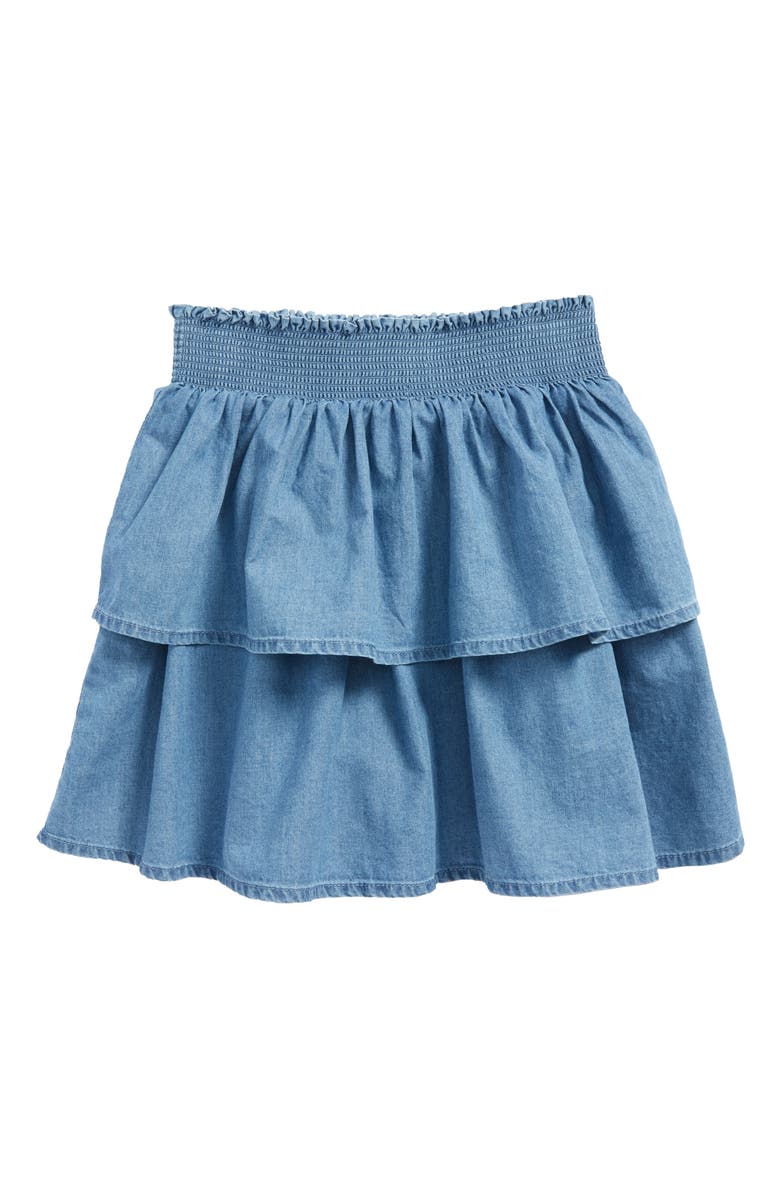 Mini Boden Ruffle Denim Skirt (Toddler Girls, Little Girls & Big Girls ...