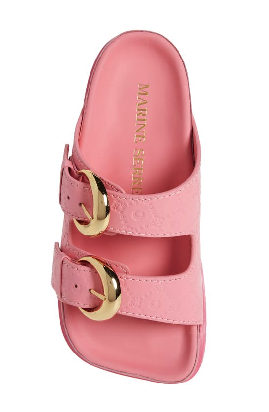 Shop Marine Serre Faux Fur Lined Square Toe Slide Sandal In Pink