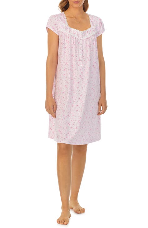 Floral Cap Sleeve Short Nightgown