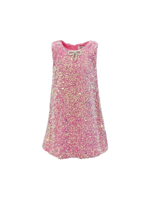 Lola + The Boys Shimmer Bow Dress in Pink 