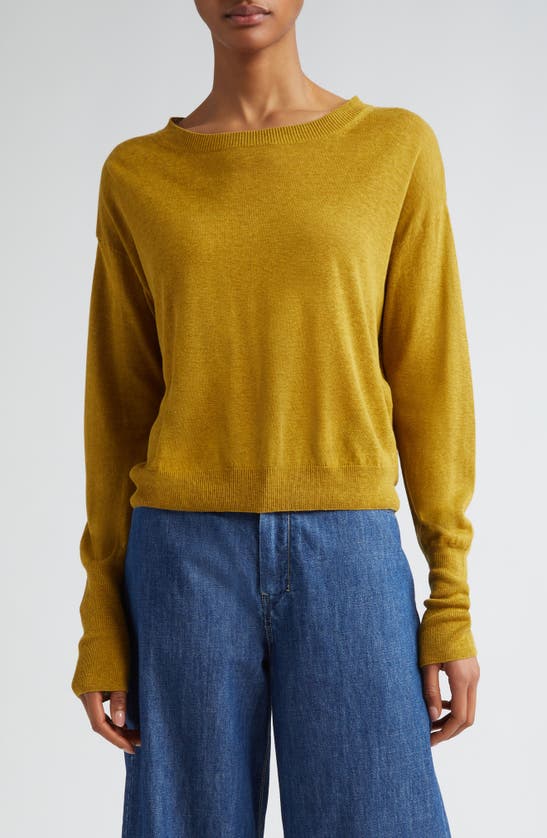 Shop Max Mara Giuditta Silk & Linen Sweater In Yellow