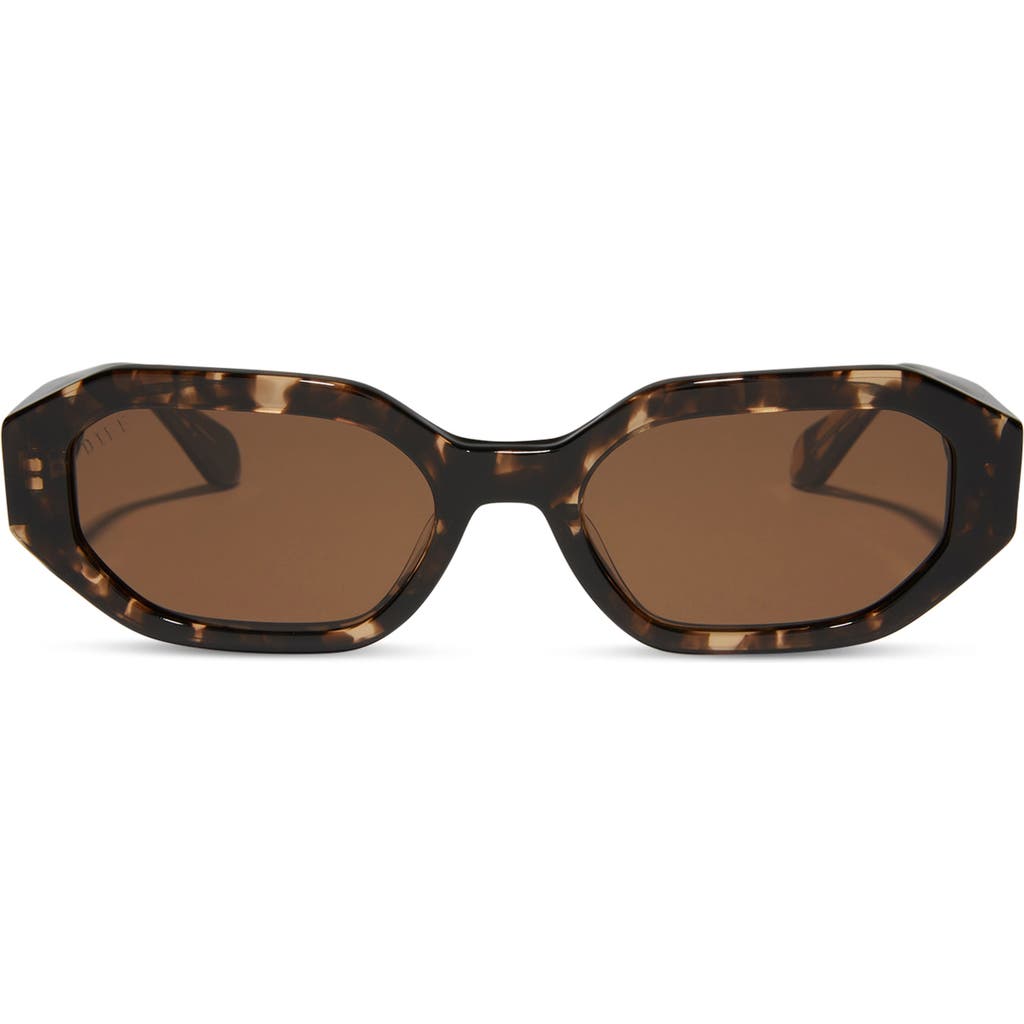 Diff Allegra 53mm Polarized Rectangular Sunglasses In Brown