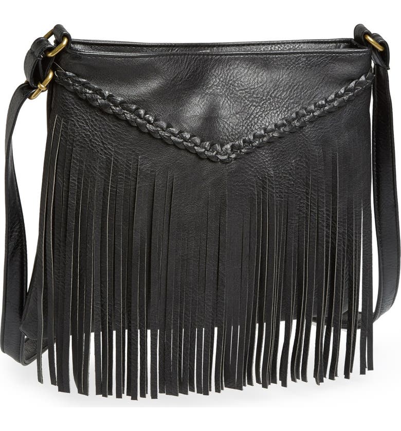 BP. Fringe Crossbody Bag, Main, color, Black