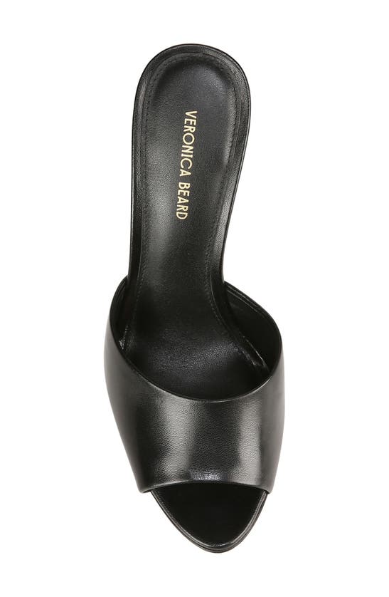 Veronica Beard Mila Leather Peep-toe Wedge Sandals In Black