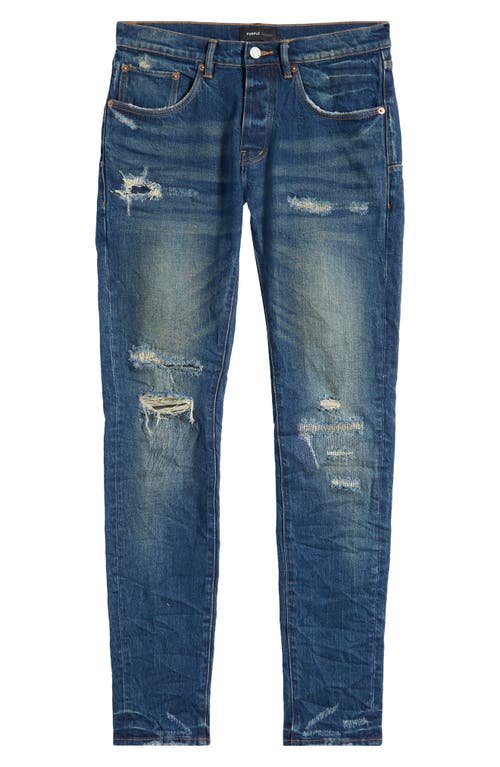 Shop Purple Brand Ripped Skinny Jeans In Dk Indigo