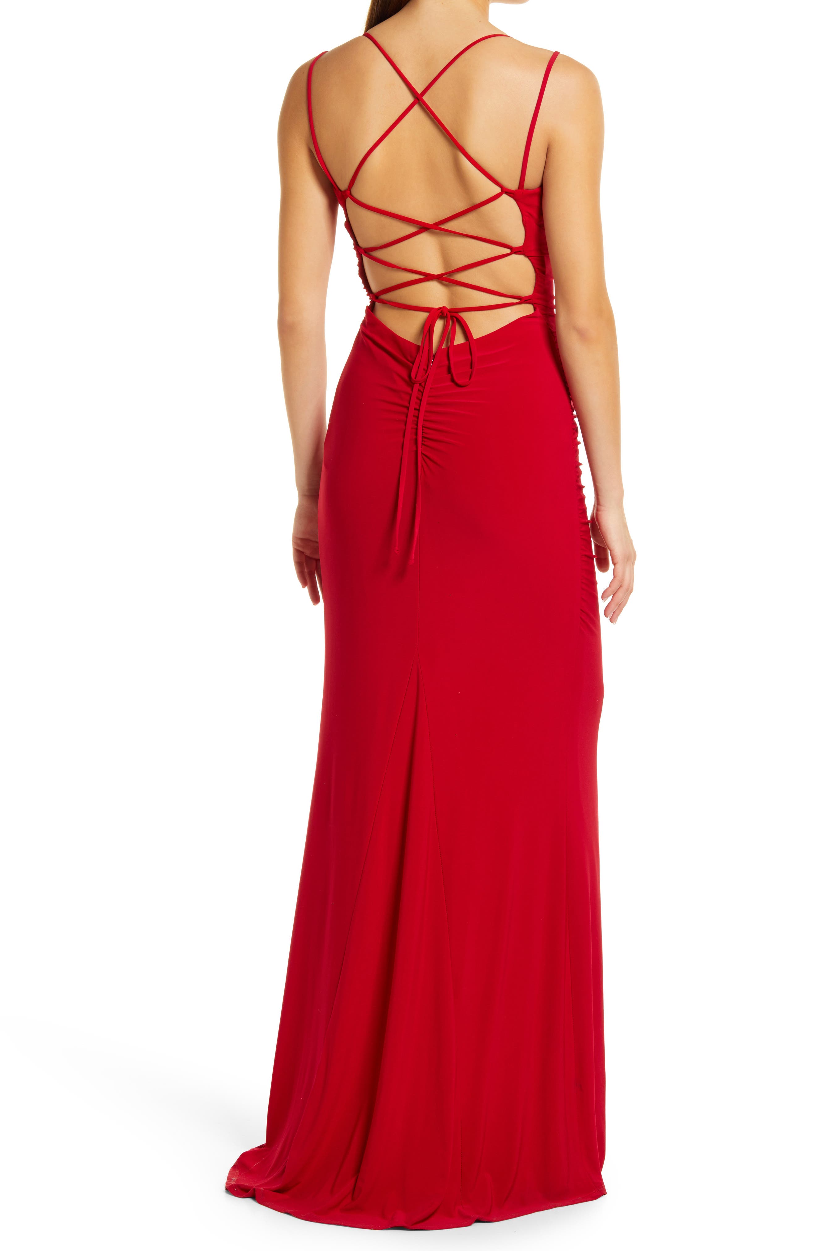 Jump Apparel Ruched Lace-Up Jersey 