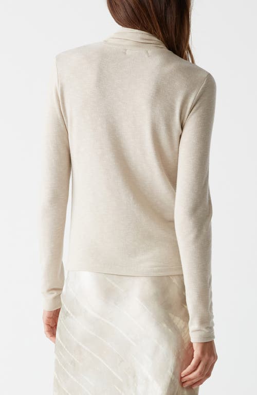 Shop Michael Stars Hadley Long Sleeve Knit Turtleneck Top In Oatmeal