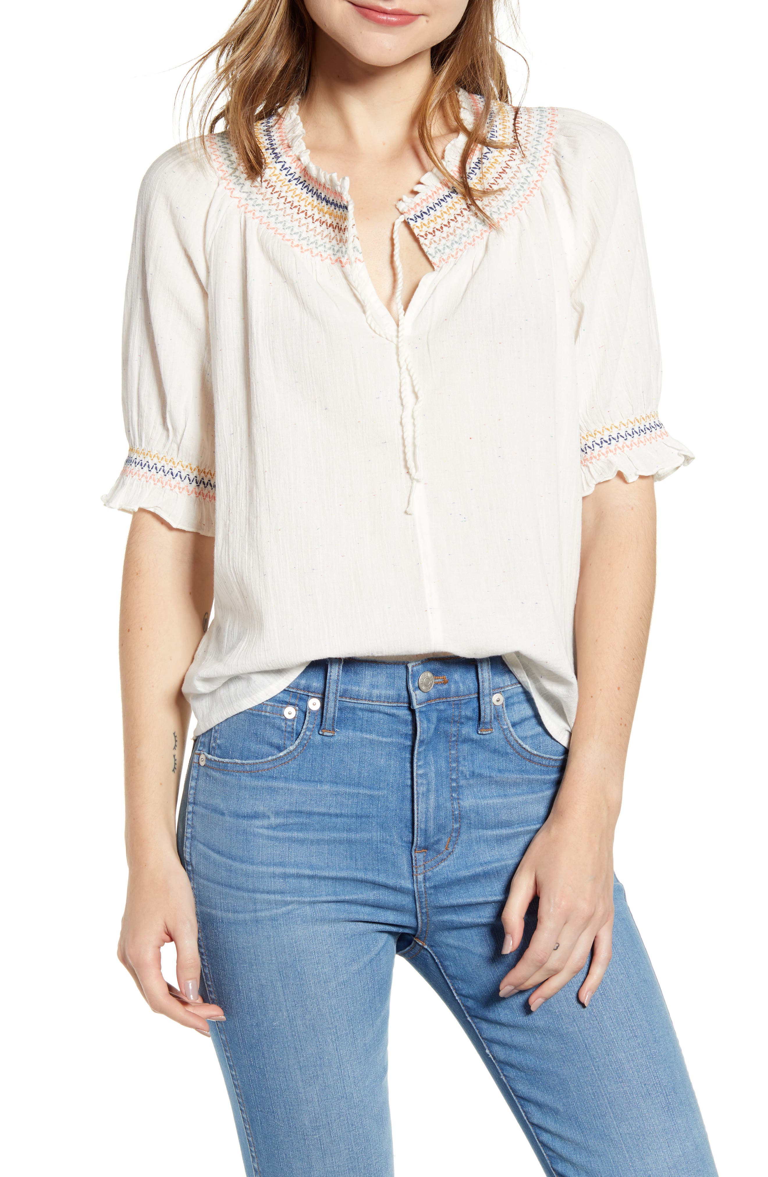 madewell smocked top