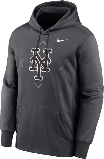 Men's New York Yankees Nike Pitch Black Wordmark Club Fleece Hoodie