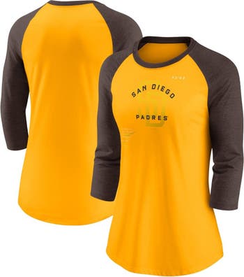 Women's Nike Orange San Francisco Giants Tri-Blend 3/4-Sleeve Raglan T-Shirt