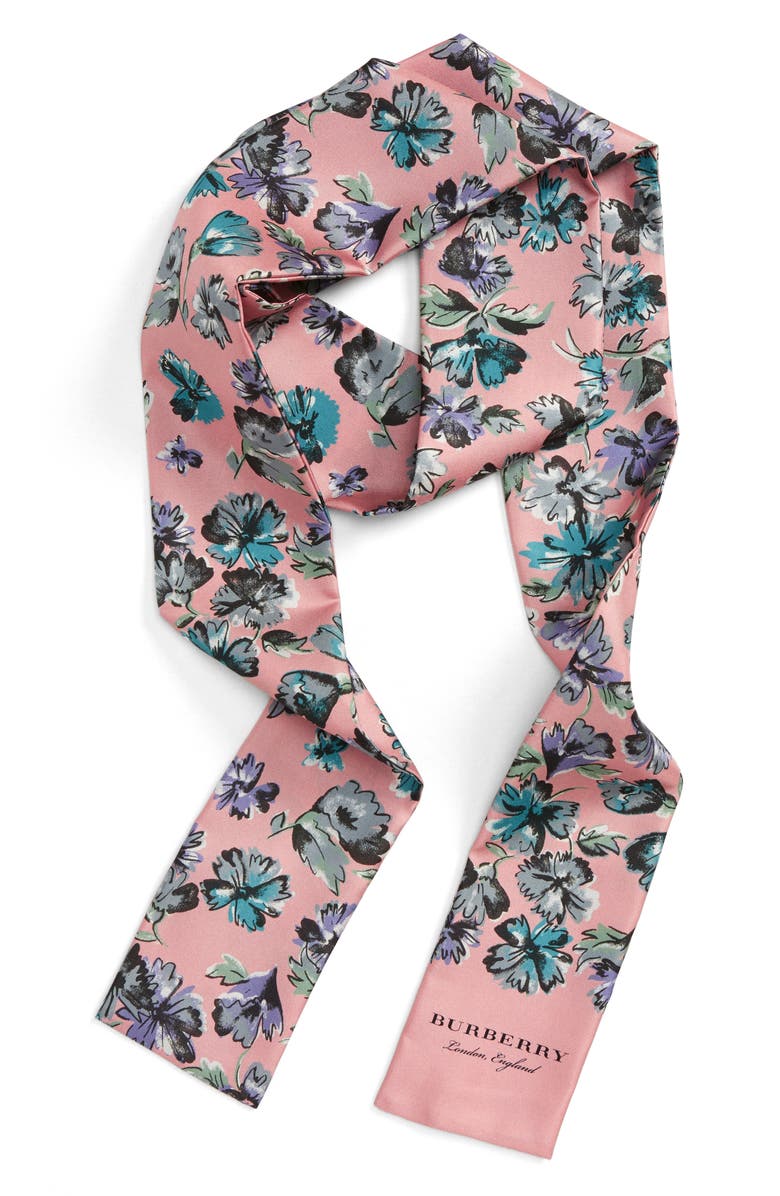 Burberry Scatter Floral Silk Skinny Scarf | Nordstrom