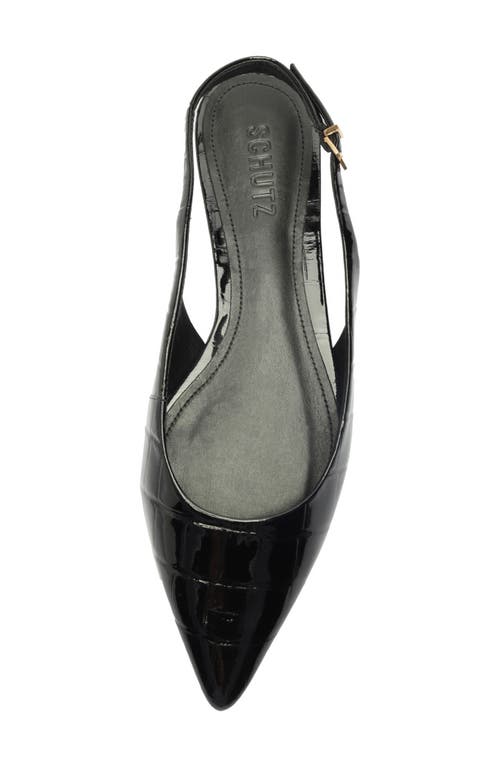 Shop Schutz Paola Slingback Pointed Toe Ballet Flat In Black