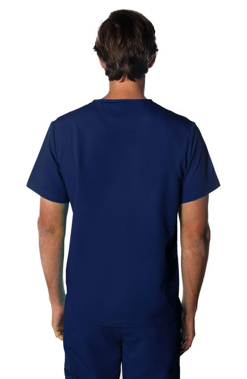 Shop Members Only Brighton 3-pocket Scrub Top In Navy