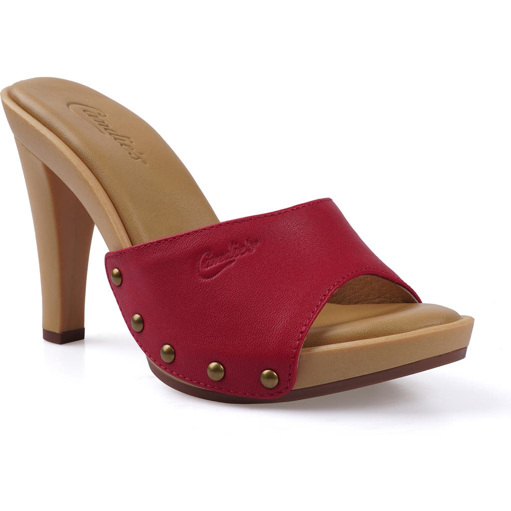 Candies Candie's Antonella Slide Sandal In Red Leather