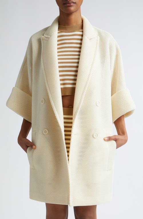 Shop Max Mara Quato Honeycomb Texture Oversize Jacket In Vanilla